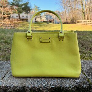 Kate Spade Bright Yellow Leather Tote Bag
